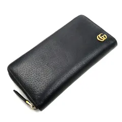 GUCCI グッチ GGマーモント ジップアラウンド 長財布 ラウンドファスナー ブラック 428736 メンズ 中古