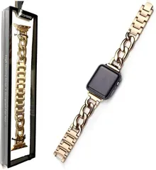 Royce&Roland Apple watch チェーンバンド おしゃれ アップルウォッチ 時計 ベルト/ステンレス Series 10 9 8 7 6 5 4 Ultra メンズ(ピンクゴールド,  44mm 45mm 46mm 49mm)