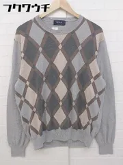 ◇ NEWYORKER ニューヨーカー 薄手 コットン ニット 長袖 セーター サイズL グレー メンズ 【1105120012847】