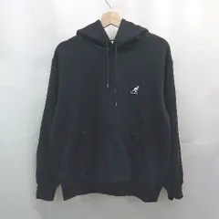 ◇ ⊇ カンゴール 刺繡入り 長袖 プルオーバーパーカー サイズ表記なし ブラック系 レディース メンズ E  【1507160032319】のサムネイル