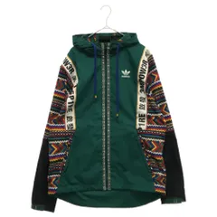adidas (アディダス) ×Pharrell Williams　ファレルウイリアムズ　SHELL JACKET　サイドライン総柄デザインジップアップトラックジャケット　グリーン　EA2470のサムネイル