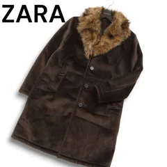 ZARA ザラ マン 【現行タグ】秋冬 ファー★ ボア ロング フェイク ムートン コート Sz.M メンズ