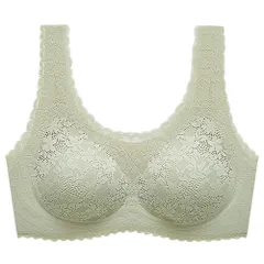 シームレス ノンワイヤー ナイトブラ ブラジャー レース 花柄 ホック付き 美胸 盛れる 快適 楽ちん 軽量 脇高設計 ストレッチ かわいい おしゃれ as-023