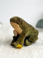 送料無料★シュタイフ★Frog Froggy 8cm オールID's完品★(初期№付)カエルのフロッギー/蛙★ビンテージ/アンティーク★STEIFF/Steiff★