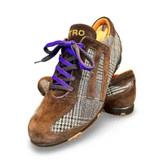 ETRO エトロ スエード チェック柄 スニーカー size 40.5 ブラウン メンズ ローカット シューズのサムネイル