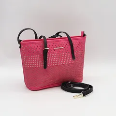 美品 サマンサ＆シュエット ピンク×ブラック 2ウェイ レディースバッグ 2000000 NSK INU