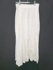◇ ⊂ ánuans アニュアンス リネン100% ロング マーメイド スカート サイズS ホワイト系 レディース E  【1507230010346】