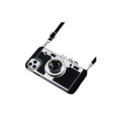 UnnFiko iPhone 7 ケース カメラデザイン おしゃれ iPhone 8 ケース レトロ 3D ハードケース おもしろい 携帯保護カバー 6.1インチ アイフォン SE 第2世代 ケース ネックストラップ付き (iPhone 7 / 8 / S 0