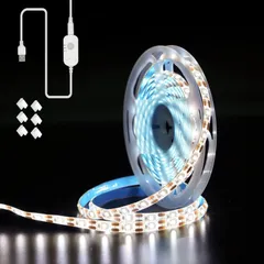 Ｌａｓｏｌｌ LEDテープライト ストリップライト 昼白色 3ｍ 防水 人感 明暗 センサー付き 無段階調光 高輝度 間接照明 USB給電式 両面テープ 切断可能 取付簡単 雰囲気作り 廊下 玄関 台所 店舗 ドア 看板 屋内外装飾 祝日用 コードクリッ