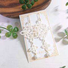 大人なアジアンピアス（イヤリング）オフホワイト