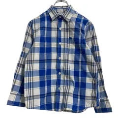 OLD NAVY 長袖 チェックシャツ キッズ M ブルー ホワイト オールドネイビー 古着卸 アメリカ仕入 a612-7337のサムネイル