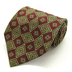 バーバリーズ ブランド ネクタイ 総柄 小紋柄 花柄 シルク イングランド製 PO メンズ ワインレッド Burberrys 【中古】