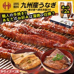 うなぎ 鰻 国産 蒲焼き 白焼 2尾 手焼き 鰻の蒲焼 うなぎ蒲焼 九州産 宮崎県産 鹿児島県産 中サイズ 110g〜160g×2尾 長焼き ギフト