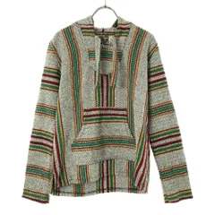 セニョールロペス 00s オールド 総柄 長袖 メキシカン パーカー S ホワイト系 SENOR LOPEZ プルオーバー メンズ