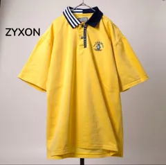 SRIXON スリクソン デサント 日本製 ポロシャツ イエロー メンズ M相当 鹿の子 吸汗速乾 ロゴ刺繍 ゴルフウェア スポーツウェア 半袖 トップス カジュアル シミあり 速乾性 涼感素材 夏物 通気性 ドライ UVカット 洗濯可 ゆったり 襟配色 古着