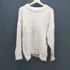 ◇ FREAK'S STORE クルーネック ケーブル編み 厚手 長袖 ニット サイズF アイボリー レディース E 【1308160016275】