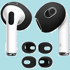 【新着商品】AirPods 4 イヤーピース 2024 シリコーン製イヤホン for カバー airpods 4 【4個入り】ILYAML 落ち防止イヤーピース分離可能 遮音性/フィット感/脱落防止 ブラック