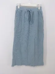 ◇ ROSE BUD ローズバッド コットンニット ロング タイト スカート サイズF ブルー系 レディース P  【中古】 【1211170005507】