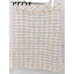◇ 自由区 ジユウク ツイード 膝丈 タイト ナロー スカート サイズ40 ベージュ系 レディース 【中古】 【1104130006334】のサムネイル