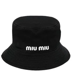 ミュウミュウ MIU MIU バケットハット デニム ロゴ ハット 帽子 2023年春夏新作 5HC196 2F3W