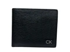 Calvin Klein (カルバンクライン) レザー二つ折り財布 ミニ財布 ウォレット ブラック メンズ/045