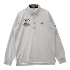 サイズ：M LE COQ GOLF ルコックゴルフ  長袖ポロシャツ ボタンダウン  グレー系 [240101391188]# ゴルフウェア メンズ ストスト