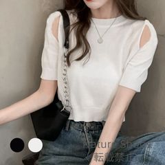 【新品未使用】ニット カットソー サマー レディース 半袖 lycp126