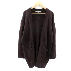 ユナイテッドアローズ A DAY IN THE LIFE UNITED ARROWS ニットカーディガン ロング丈 前開き 無地 ウール混 M 茶 ブラウン /SY18