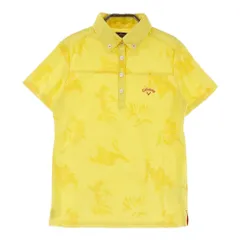 サイズ：M CALLAWAY キャロウェイ  半袖ポロシャツ ボタンダウン 総柄 イエロー系 [240101310339]# ゴルフウェア レディース ストスト