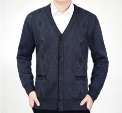 ニットセーター カーディガン メンズ 秋冬 厚手 Vネック 裏起毛 ニット セーター ビジネス 前開き カジュアル 大きいサイズ 無地 あったか 防寒 柔らかい 男性 薄手 通勤 トップス 暖かい 部#qz1315