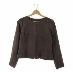 Aylesbury アリスバーリー アウター レース ジャケット ノーカラー 長袖 レディース ブラウン