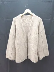 ◇ SELECT MOCA 無地 シンプル ウール混 長袖 ニット オープン カーディガン フリーサイズ ベージュ ブラウン レディース E  【1303160013071】