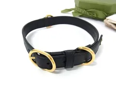 【新品】GUCCI 黒 レザー 首輪 ダブルGロゴ 付属品あり ec-21388-1.jpg