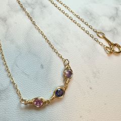 サファイア3連　ペンダント