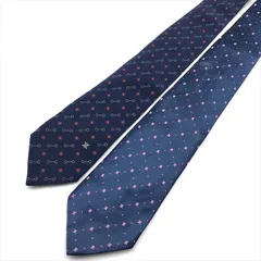 美品 CELINE セリーヌ ネクタイ シルク 100パーセント 服飾小物 メンズ ネイビー 2本 セット k4150