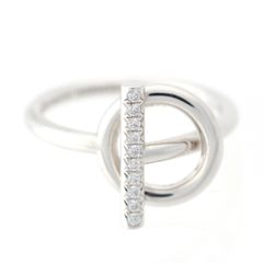 エルメス エシャペ ダイヤモンド  リング 指輪 アクセサリー Au750 ホワイトゴールド 54 5.3g【中古】