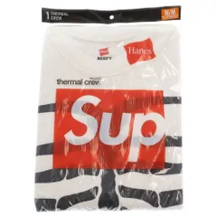 SUPREME (シュプリーム) 21AW ×Hanes Bones Thermal Crew ヘインズ ボーン サーマル クルーネック 長袖Tシャツ ホワイト