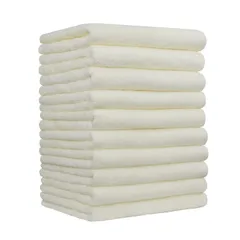 【在庫処分】Etech フェイスタオル ホテル仕様 通気 高速吸水 マイクロファイバー 10枚セット 肌に優しい ふわふわ 柔らか肌触り 耐久性 無地 (ホワイト)