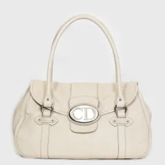 美品 Christian Dior クリスチャンディオール 本革 CDロゴ ショルダーバッグ ワンショルダー ハンドバッグ トロッター ベージュ 02-BO-0056