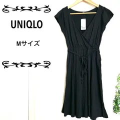 ユニクロ　ジャージーカシュクールドレス　ブラック　Mサイズ　未使用　タグ付き