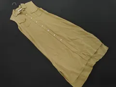 nano universe ナノユニバース リネン混 ノースリーブ シャツ ワンピース sizeF/ベージュ ■◆ レディース