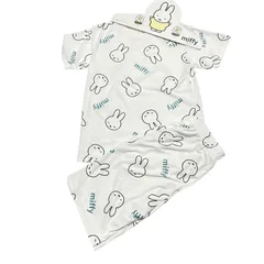 【新品】ミッフィー　miffy 総柄　半袖　セットアップ　ルームウェア　白　ホワイト