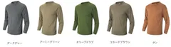 アースカラー長袖Tシャツ ロングスリーブ ドライ 吸汗速乾 3XL 4L 4XL 5L ダークグレー アーミーグリーン オリーブドラブ コヨーテブラウン タンのサムネイル