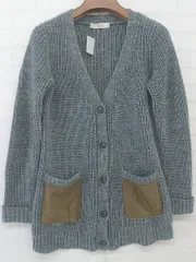 ◇ ◎ BEAMS LIGHTS ビームス ライツ バイカラー 異素材 長袖 ニット カーディガン サイズ38 グレー レディース P  【中古】 【1209200004736】
