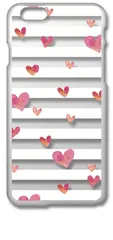 【新品未使用】iPhone6 Plus / 6s Plus アイフォン6sプラス クリア ハードケース ( ハート＆ボーダー(ホワイト) ) ハート ボーダー cl-iphone6splus-145