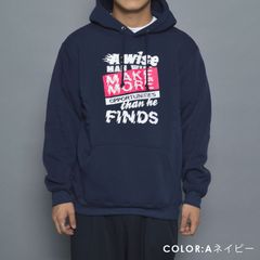 ストリート系プリント　裏起毛パーカー