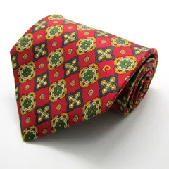 ピエールカルダン ブランド ネクタイ シルク 小紋柄 花柄 総柄 ドット柄 PO メンズ レッド Pierre Cardin 【中古】