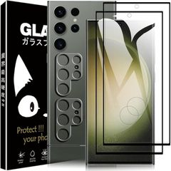 【2+2枚セット】Galaxy S23 Ultra 5G 用のフィルム ギャラクシーS23 Ultra 5G 用のカメラフィルム SCG20 SC-52D 用の 液晶保護フィルム 旭硝子素材採用 強化ガラス フィルム 硬度9H 超薄 2.5D 耐衝撃 撥油 1
