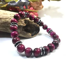 パワーストーン ブレスレット ピンクタイガーアイ （ブラック）レディース 女性  数珠ブレス 開運 プレゼント ギフト [20]