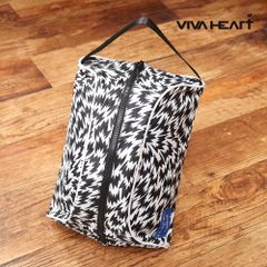 VIVA HEART × ELEY KISHIMOTO/シューズケース 013-88102  FLASH柄 プリント オシャレ ゴルフ ビバハート 新品/黒/ブラック/ki249/